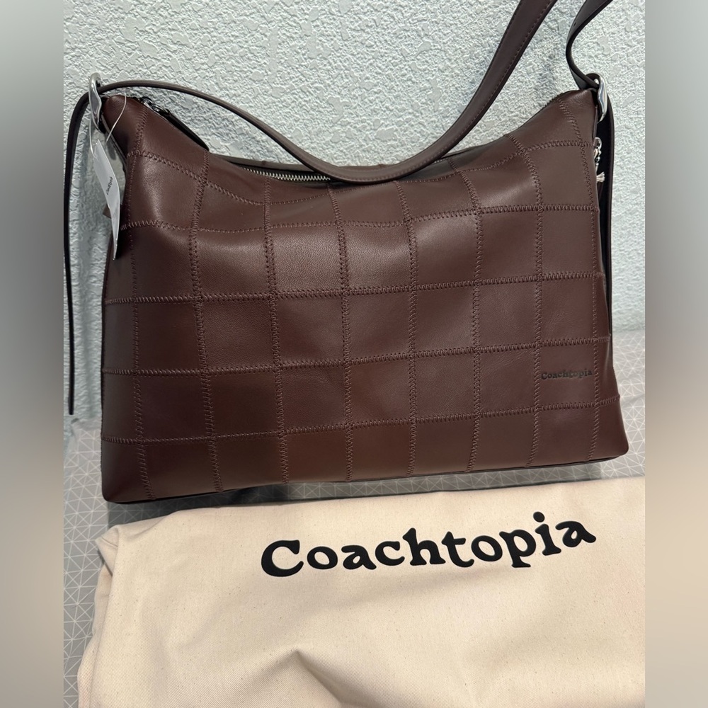 New Coach Alter/Ego Large Slouchy Shoulder Bag In Checkerboard Upcrafted Leather